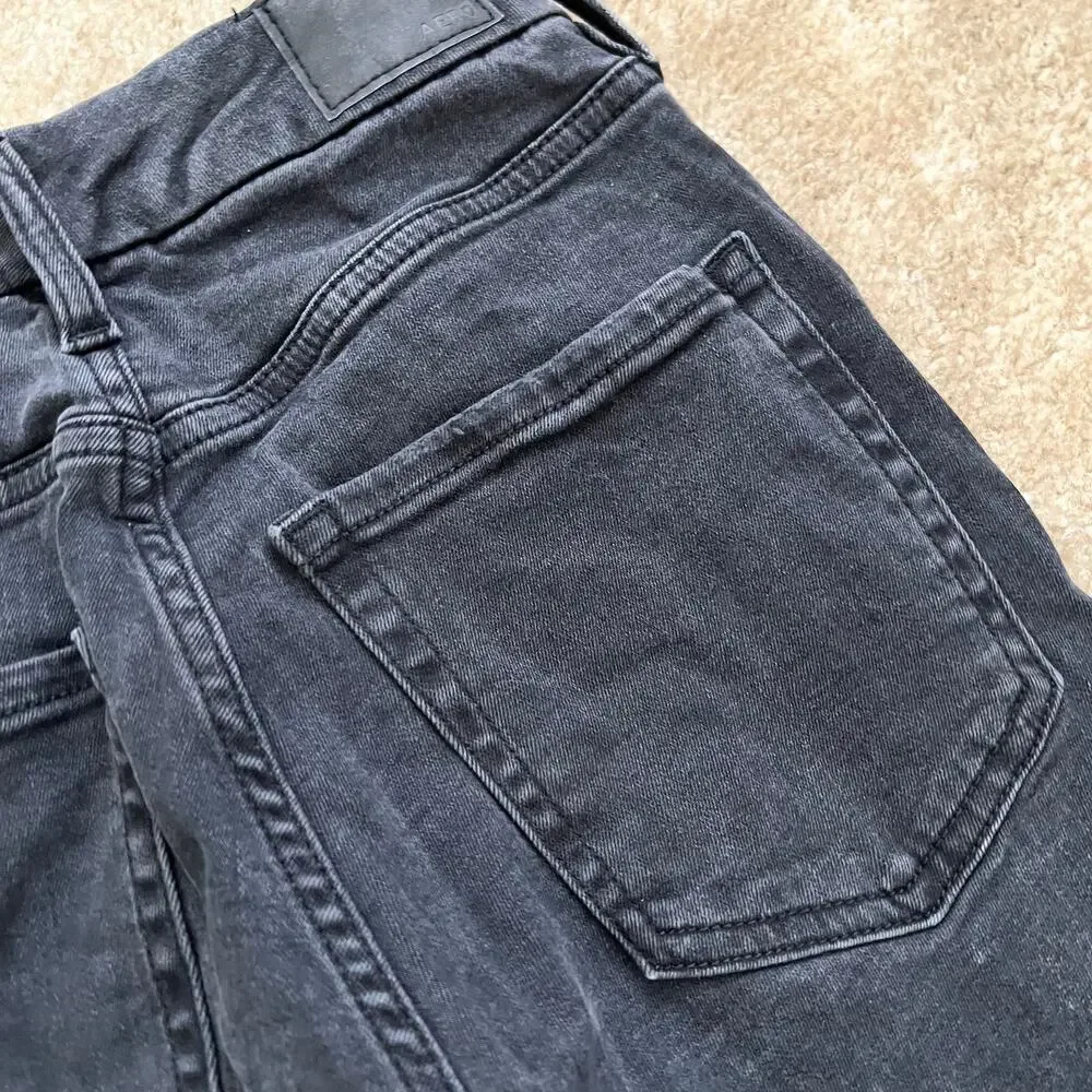 Aeropostale Faded Black Distressed Super High-Rise Curvy Jegging Size:  0R